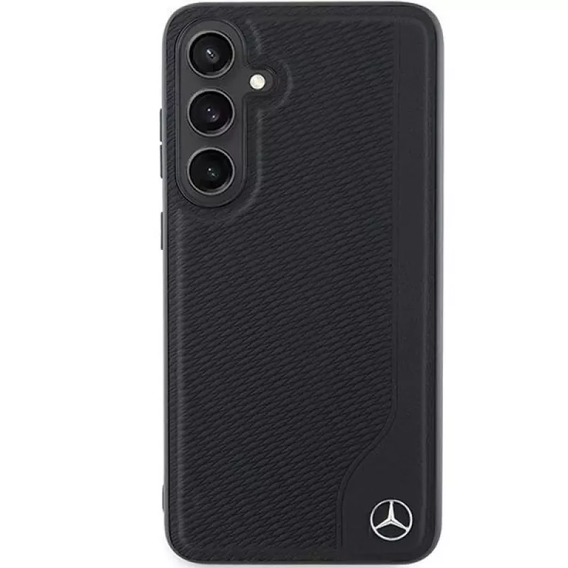 Funda rígida Mercedes-Benz MEHMS24S23RBGVK S24 S921 negra de piel Debossed Line MagSafe para Samsung Galaxy S24