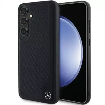 Funda rígida Mercedes-Benz Debossed Line de piel MagSafe para Samsung Galaxy S24+ (SM-S926) - negra