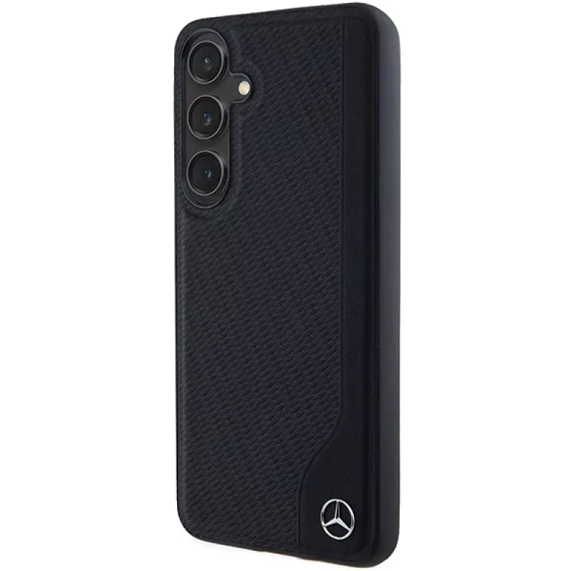 Funda rígida Mercedes-Benz Debossed Line de piel MagSafe para Samsung Galaxy S24+ (SM-S926) - negra