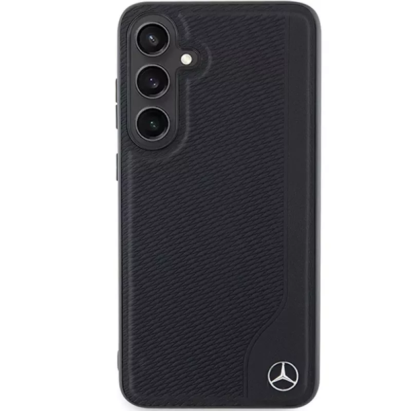 Funda rígida Mercedes-Benz Debossed Line de piel MagSafe para Samsung Galaxy S24+ (SM-S926) - negra