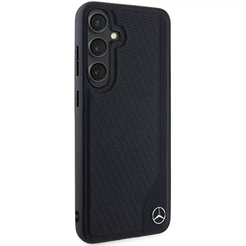 Funda rígida Mercedes-Benz Debossed Line de piel MagSafe para Samsung Galaxy S24+ (SM-S926) - negra