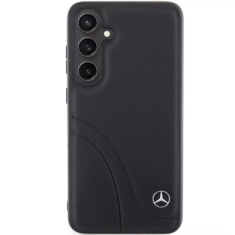 Funda rígida Mercedes-Benz MEHCS24M23RBCSK S24+ S926 negra de piel Curved Stitches para Samsung Galaxy S24+