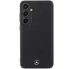Funda rígida Mercedes-Benz para Galaxy S24 de piel texturizada y lisa MagSafe negra