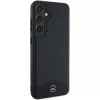 Funda rígida Mercedes-Benz para Galaxy S24 de piel texturizada y lisa MagSafe negra