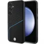 Funda rígida BMW Signature de piel texturizada y Line MagSafe para Samsung Galaxy S24, negra