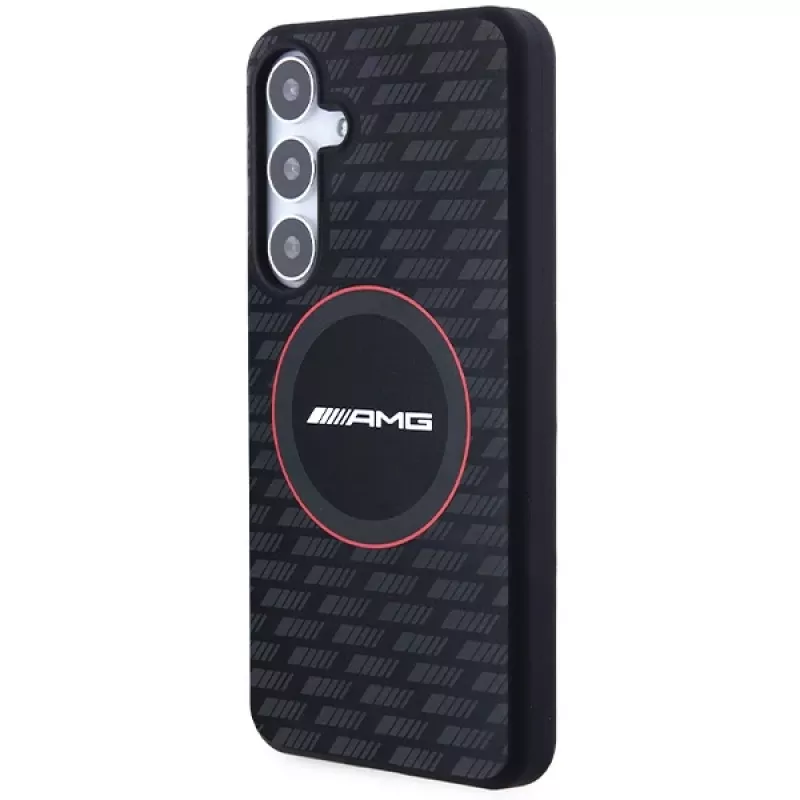 Funda rígida AMG AMHMS24S23SMRK de silicona Carbon Pattern MagSafe para Samsung Galaxy S24 (S921) negra