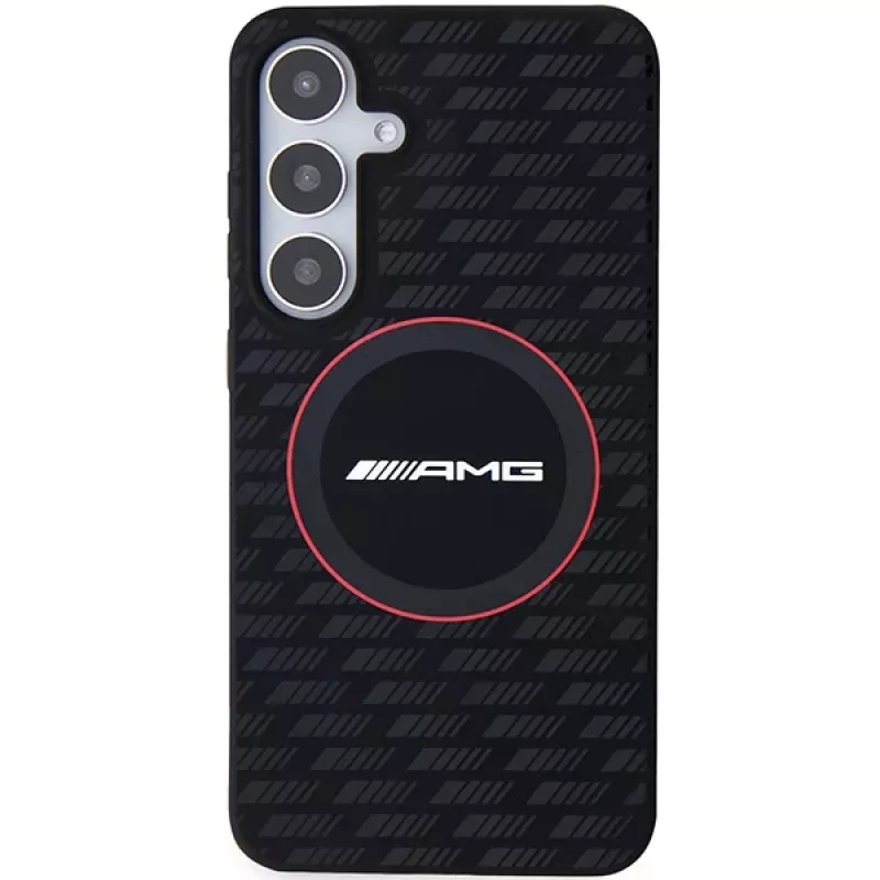 Funda rígida AMG AMHMS24S23SMRK de silicona Carbon Pattern MagSafe para Samsung Galaxy S24 (S921) negra