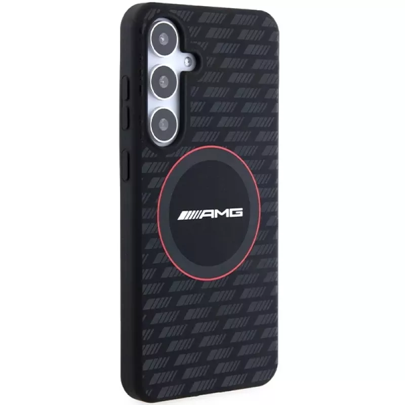 Funda rígida AMG AMHMS24S23SMRK de silicona Carbon Pattern MagSafe para Samsung Galaxy S24 (S921) negra