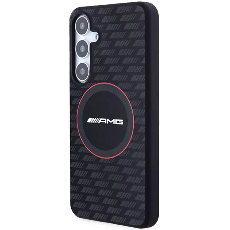 Funda rígida AMG AMHMS24M23SMRK de silicona Carbon Pattern MagSafe para Samsung Galaxy S24+ (SM-S926) - negra