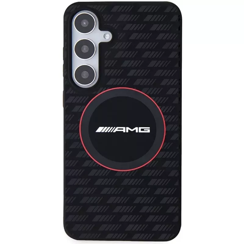 Funda rígida AMG AMHMS24M23SMRK de silicona Carbon Pattern MagSafe para Samsung Galaxy S24+ (SM-S926) - negra
