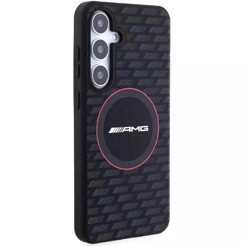 Funda rígida AMG AMHMS24M23SMRK de silicona Carbon Pattern MagSafe para Samsung Galaxy S24+ (SM-S926) - negra