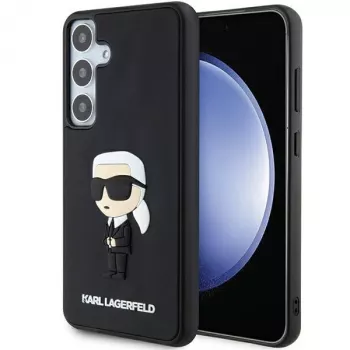 Funda rígida Karl Lagerfeld KLHCS24S3DRKINK S24 S921 negra 3D Rubber Ikonik para Samsung Galaxy S24