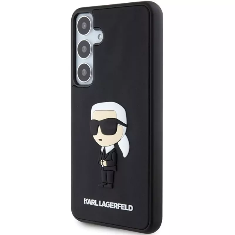 Funda rígida Karl Lagerfeld KLHCS24S3DRKINK S24 S921 negra 3D Rubber Ikonik para Samsung Galaxy S24