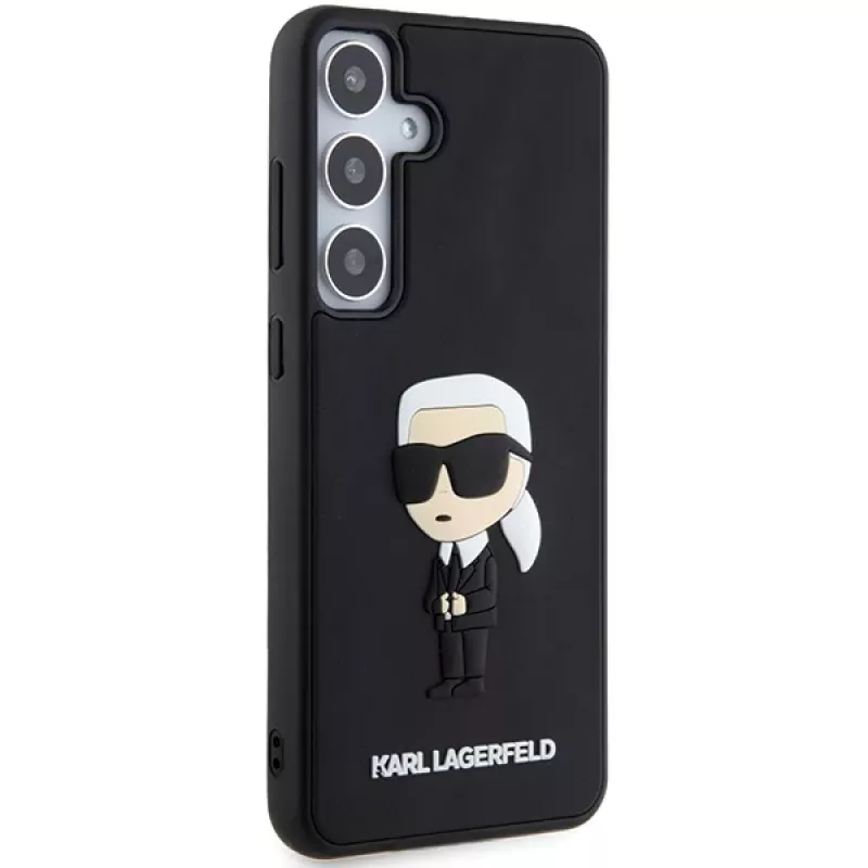 Funda rígida Karl Lagerfeld KLHCS24S3DRKINK S24 S921 negra 3D Rubber Ikonik para Samsung Galaxy S24