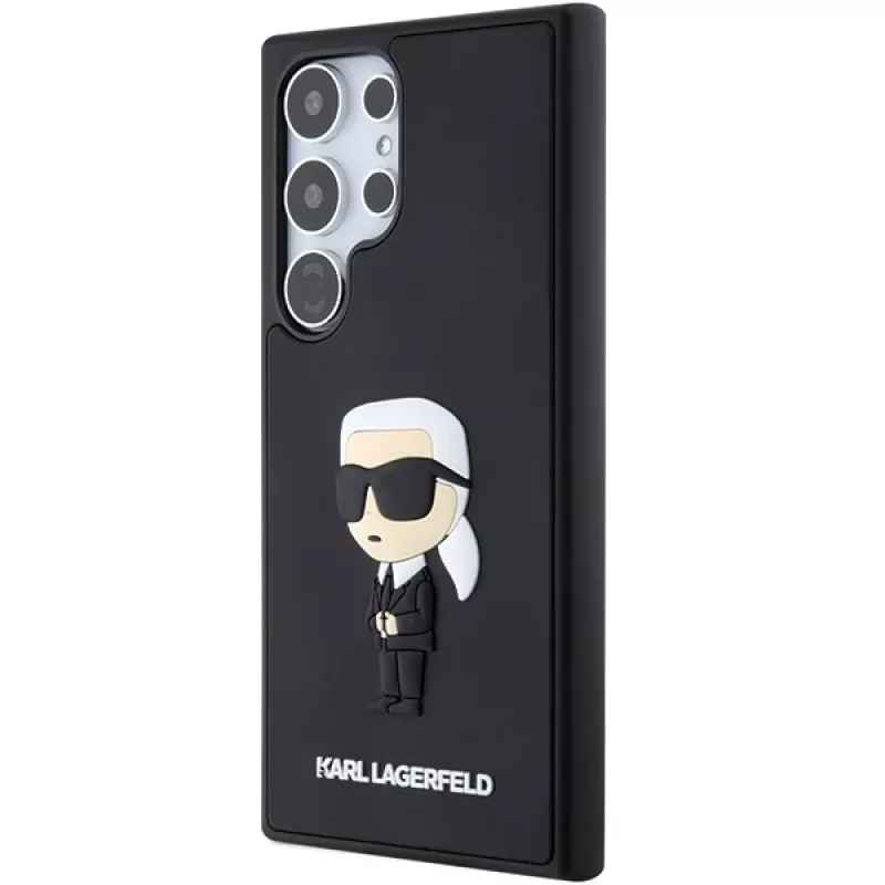 Funda rígida Karl Lagerfeld KLHCS24L3DRKINK 3D Rubber Ikonik para Samsung Galaxy S24 Ultra - negra