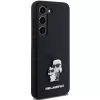 Funda rígida Karl Lagerfeld KLHCS23SSMHKCNPK S23 S911 negra de silicona Karl & Choupette Metal Pin