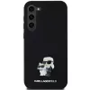 Funda rígida Karl Lagerfeld KLHCS23MSMHKCNPK para Samsung Galaxy S23+ S916, silicona, negra, Karl & Choupette Metal Pin