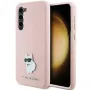 Funda de silicona Karl Lagerfeld KLHCS23MSMHCNPP para Samsung Galaxy S23+ con Choupette Metal Pin - rosa