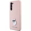 Funda de silicona Karl Lagerfeld KLHCS23MSMHCNPP para Samsung Galaxy S23+ con Choupette Metal Pin - rosa