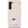 Funda de silicona Karl Lagerfeld KLHCS23MSMHCNPP para Samsung Galaxy S23+ con Choupette Metal Pin - rosa
