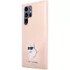 Funda Karl Lagerfeld KLHCS23LSMHCNPP S23 Ultra S918 rosa de silicona Choupette Metal Pin