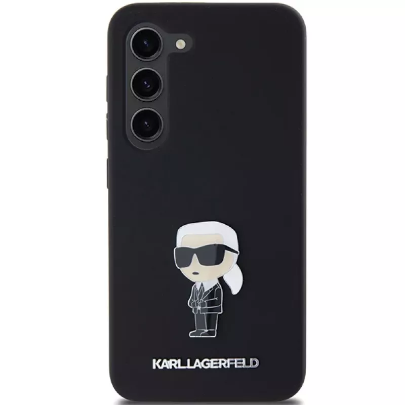 Funda de silicona Karl Lagerfeld Ikonik Metal Pin para Samsung Galaxy S23 - negra