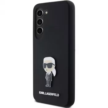 Funda de silicona Karl Lagerfeld KLHCS23MSMHKNPK Ikonik Metal Pin para Samsung Galaxy S23+ negra