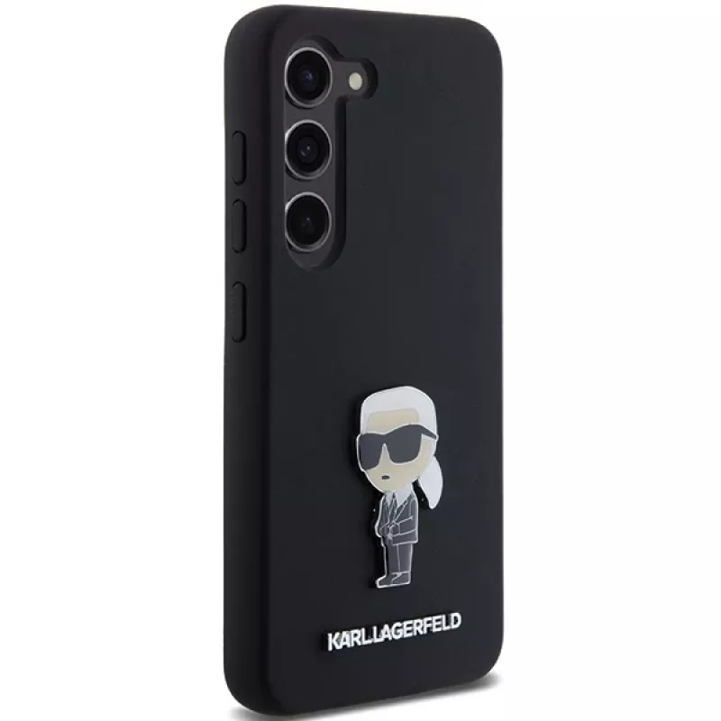 Funda de silicona Karl Lagerfeld KLHCS23MSMHKNPK Ikonik Metal Pin para Samsung Galaxy S23+ negra