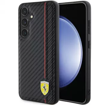 Funda rígida Ferrari FEHCS24SN3DUR S24 S921 negra Carbon Printed Line para Samsung Galaxy S24