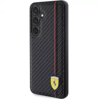Funda rígida Ferrari FEHCS24SN3DUR S24 S921 negra Carbon Printed Line para Samsung Galaxy S24
