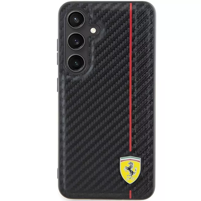 Funda rígida Ferrari FEHCS24SN3DUR S24 S921 negra Carbon Printed Line para Samsung Galaxy S24