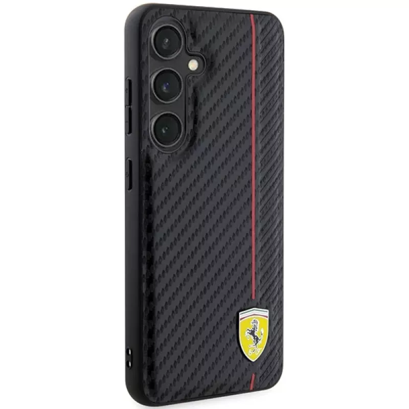 Funda rígida Ferrari FEHCS24MN3DUR S24+ S926 negra Carbon Printed Line