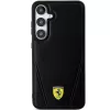 Funda rígida Ferrari FEHMS24SP3BAK S24 S921 negra Hot Stamp V Lines MagSafe