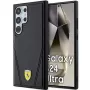 Funda rígida Ferrari FEHMS24LP3BAK para Samsung Galaxy S24 Ultra, negra, Hot Stamp V Lines, MagSafe