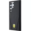 Funda rígida Ferrari FEHMS24LP3BAK para Samsung Galaxy S24 Ultra, negra, Hot Stamp V Lines, MagSafe