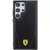 Funda rígida Ferrari FEHMS24LP3BAK para Samsung Galaxy S24 Ultra, negra, Hot Stamp V Lines, MagSafe