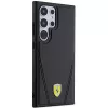 Funda rígida Ferrari FEHMS24LP3BAK para Samsung Galaxy S24 Ultra, negra, Hot Stamp V Lines, MagSafe