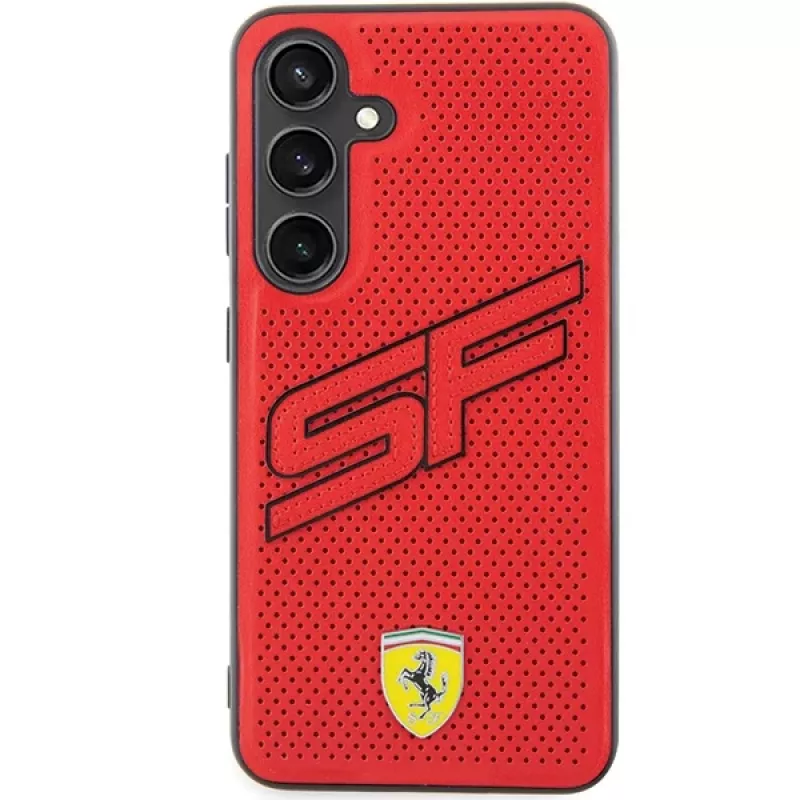 Funda rígida Ferrari FEHCS24SPINR S24 S921 roja Big SF Perforated para Samsung Galaxy S24