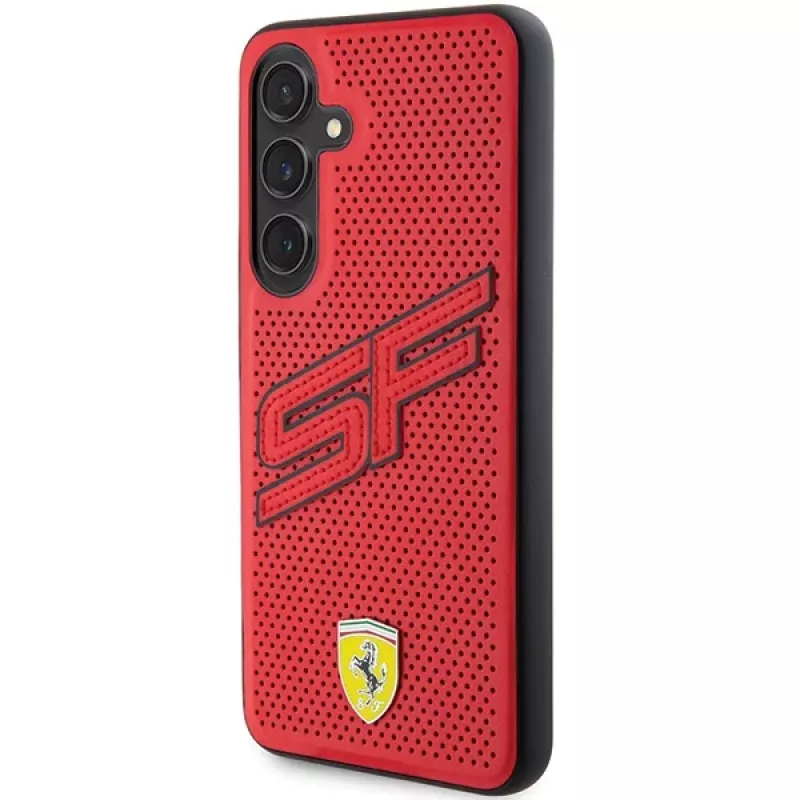 Funda rígida Ferrari FEHCS24MPINR S24+ S926 roja Big SF Perforated para Samsung Galaxy S24+