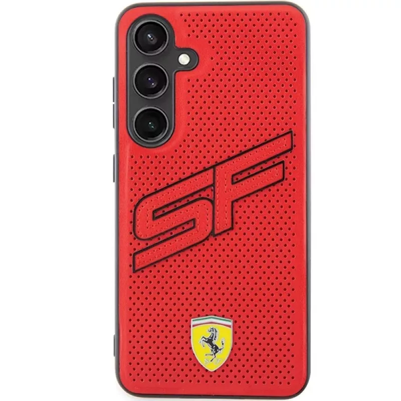 Funda rígida Ferrari FEHCS24MPINR S24+ S926 roja Big SF Perforated para Samsung Galaxy S24+