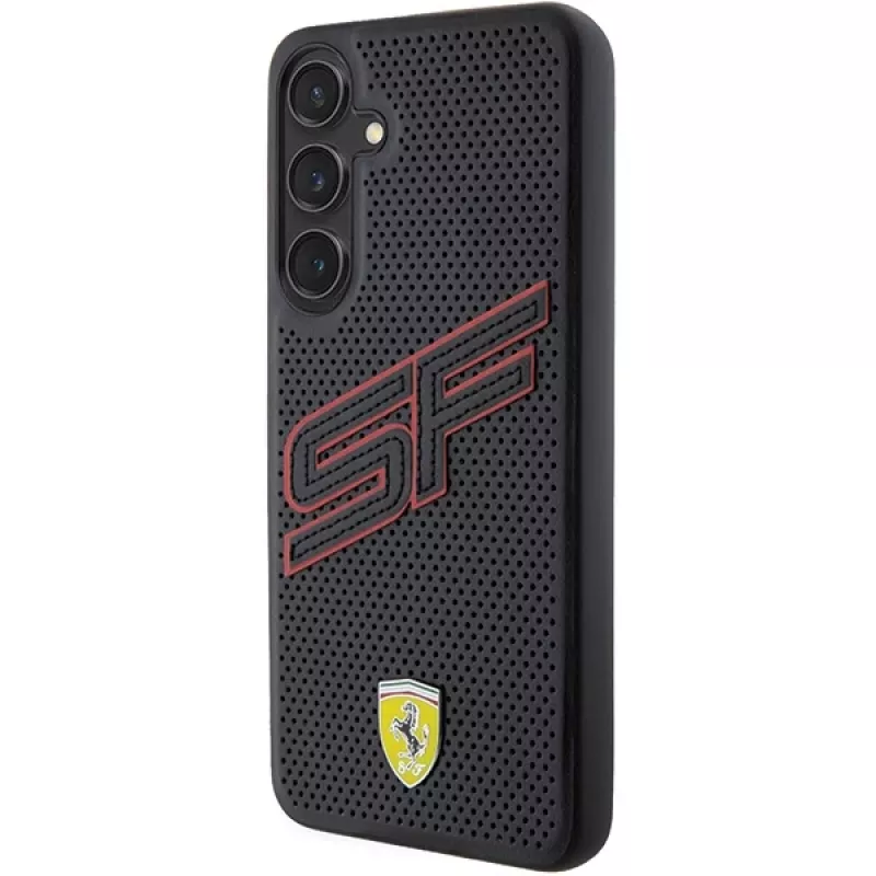 Funda rígida Ferrari FEHCS24MPINK S24+ S926 negra Big SF Perforated para Samsung Galaxy S24+