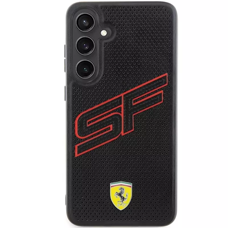 Funda rígida Ferrari FEHCS24MPINK S24+ S926 negra Big SF Perforated para Samsung Galaxy S24+