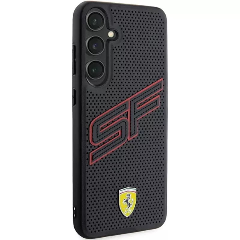 Funda rígida Ferrari FEHCS24MPINK S24+ S926 negra Big SF Perforated para Samsung Galaxy S24+