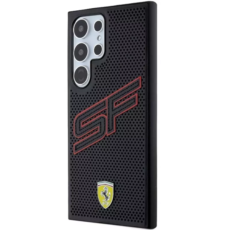 Funda rígida Ferrari FEHCS24LPINK S24 Ultra S928 negra Big SF Perforated