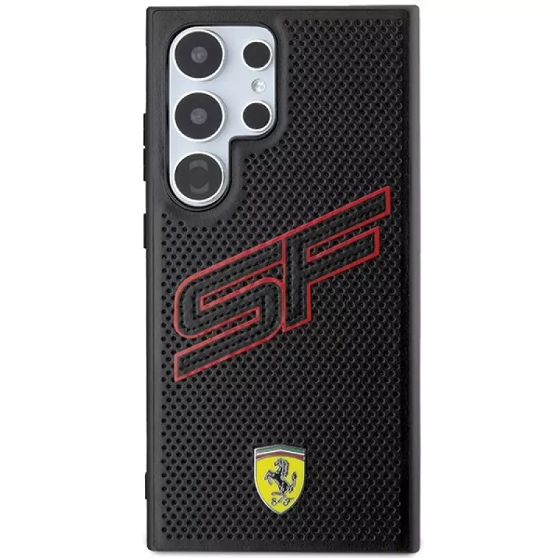 Funda rígida Ferrari FEHCS24LPINK S24 Ultra S928 negra Big SF Perforated