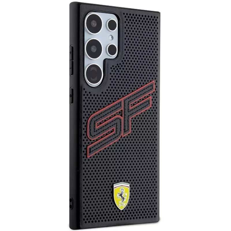 Funda rígida Ferrari FEHCS24LPINK S24 Ultra S928 negra Big SF Perforated
