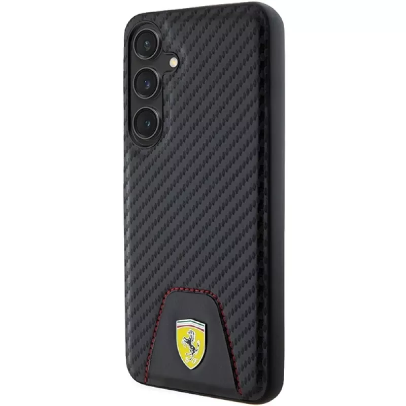Funda rígida Ferrari FEHCS24MN3PUK para Samsung Galaxy S24+ (SM-S926) - Carbon Stitched Bottom - negra