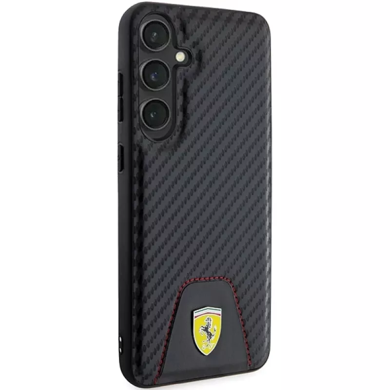 Funda rígida Ferrari FEHCS24MN3PUK para Samsung Galaxy S24+ (SM-S926) - Carbon Stitched Bottom - negra