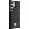 Funda rígida Ferrari FEHCS24LN3PUK para Samsung Galaxy S24 Ultra, Carbon Stitched Bottom, negra