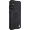 Funda rígida BMW Signature de piel Half Textured y Circle MagSafe para Samsung Galaxy S24 S921 negra